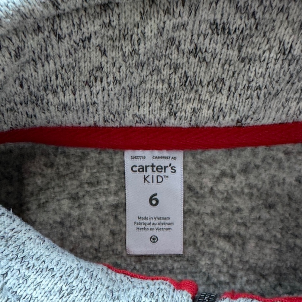 Carter's Gray Fleece Zip Front Vest - Picture 2 of 3